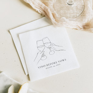 Vino Before Vows Chic Wine Bridal Shower Napkins