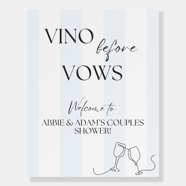 Vino Before Vows Couples Shower Welcome Sign (Front)