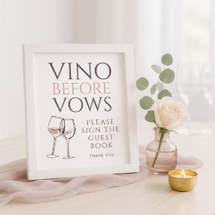 Vino Before Vows Doodle Guest Book Bridal Shower