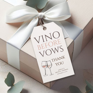Vino Before Vows Doodle Wine Thanks Bridal Shower Gift Tags