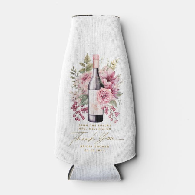 Vino before Vows Elegant Bridal Shower Koozie (Front)