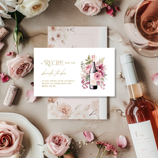 Vino before Vows Elegant Recipe Card Bridal Shower (Creator Uploaded)