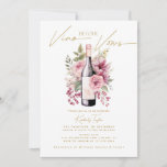Vino Before Vows Elegant Watercolor Bridal Shower Invitation at Zazzle