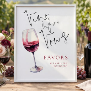 Vino Before Vows Favors Bridal Shower Sign
