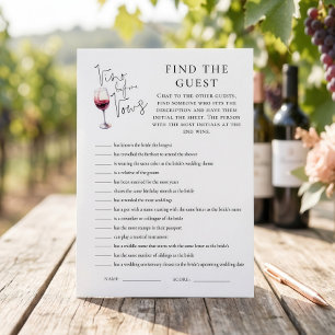 Vino Before Vows Find Guest Bridal Shower card