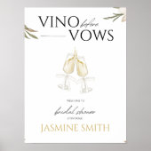 Vino before Vows Floral Bridal Shower Welcome Sign (Front)