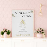 Vino before Vows Floral Bridal Shower Welcome Sign<br><div class="desc">he Vino before Vows Soft Floral Bridal Shower Welcome sign is the perfect way to greet guests to the bride-to-be's special day. This sign features a soft floral design with pink and purple flowers, and a wine glass illustration. The sign is printed on high-quality card stock and is designed to...</div>