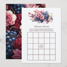 Vino Before Vows Floral Wine Bridal Shower Bingo