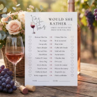 Vino Before Vows Game for Bridal Shower card