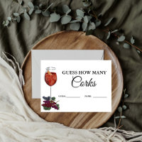 Vino Before vows Guess How Many Corks Game Card
