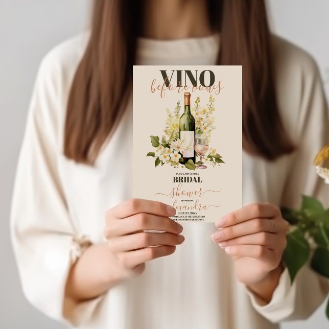 Vino Before Vows Pink Wine Tasting Bridal Shower Invitation (Creator Uploaded)