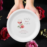Vino Before Vows Pink Wine Theme Bridal Shower Paper Plates<br><div class="desc">Celebrate your bridal shower with these cute paper plates,  featuring watercolor wine glass with rose and custom text of your choice. Easily add your details by clicking on the "personalize" option.</div>