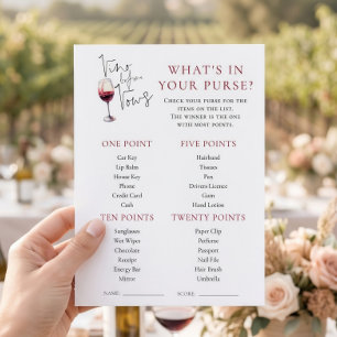 Vino Before Vows Purse Game Bridal Shower card
