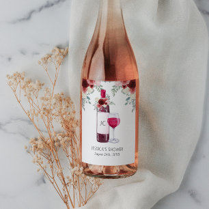 Vino Before Vows Red Wine Bridal Shower Gift Tags Label