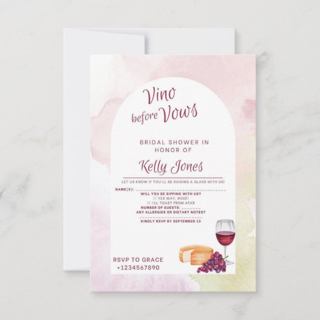 Vino Before Vows Response Card (Front)