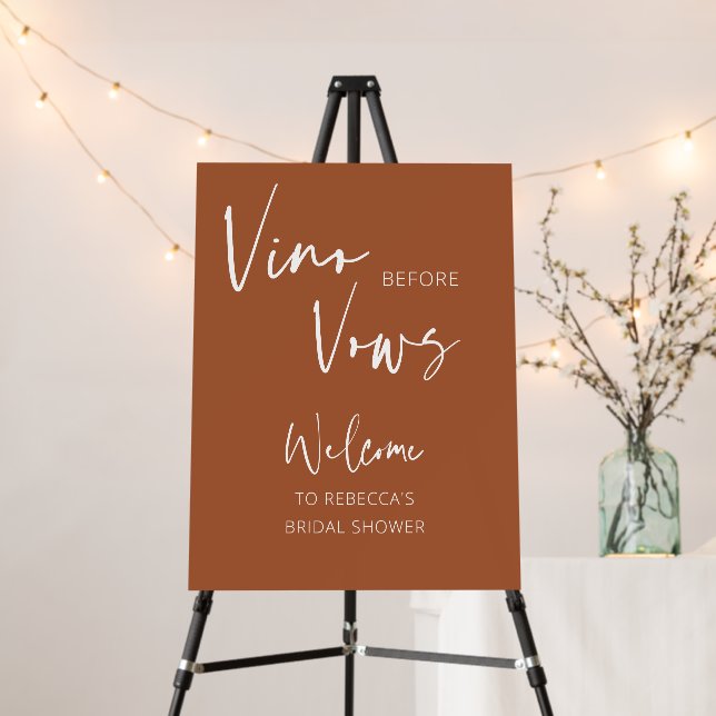 Vino before Vows Terracotta Wine Tasting Bridal Foam Board (In Situ (Stand))