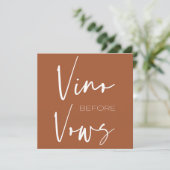 Vino before Vows Terracotta Wine Tasting Bridal Invitation (Standing Front)