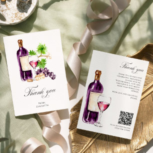 Vino Before Vows Thank You Card Bridal Shower QR