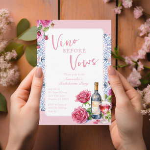 Vino Before Vows Vineyard Bachelorette Invitation