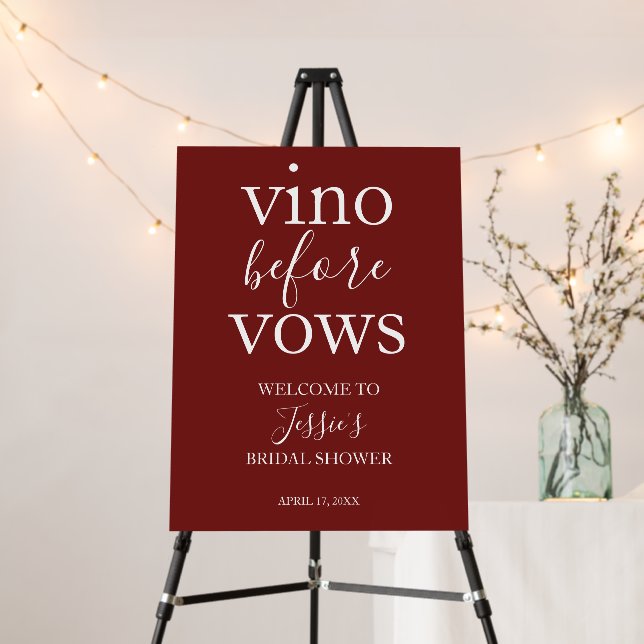 Vino before Vows Vinyard Sign  (In Situ (Stand))