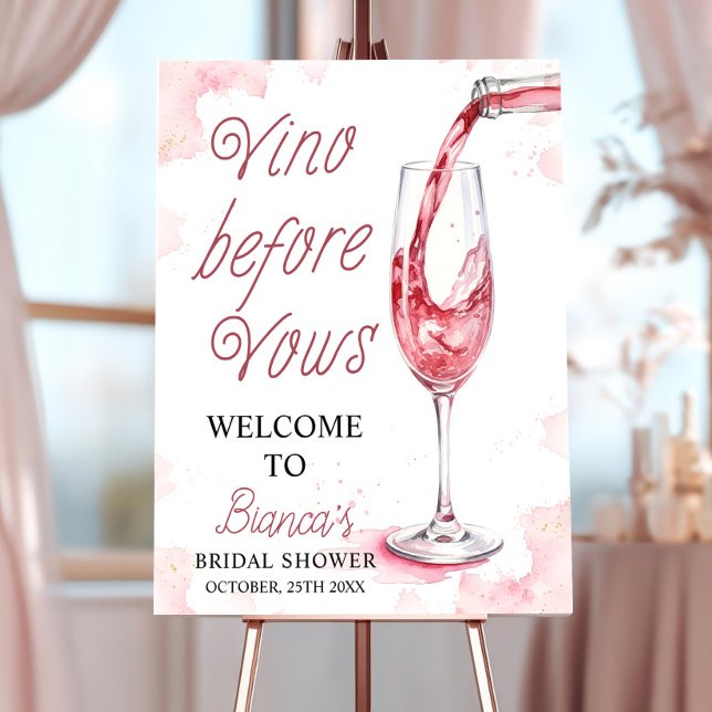 Vino Before Vows Welcome Sign Bridal Shower (Creator Uploaded)
