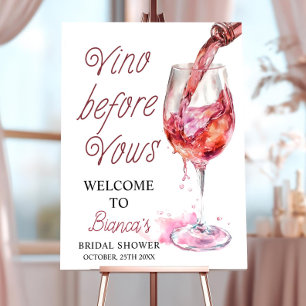 Vino Before Vows Welcome Sign Bridal Shower