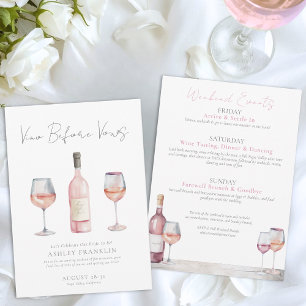 Vino Before Vows Wine Bachelorette Invitation