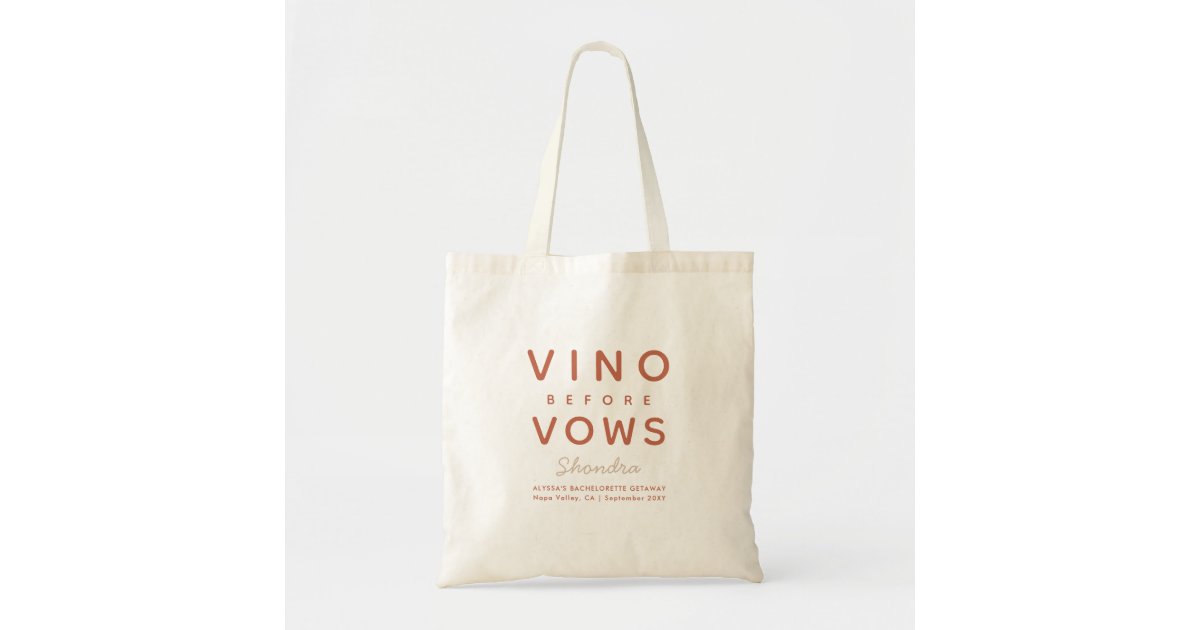 Vino Before Vows Large Bachelorette Party Tote