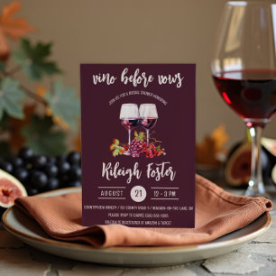 Vino Before Vows, Wine, Bottles, Bridal Shower Invitation