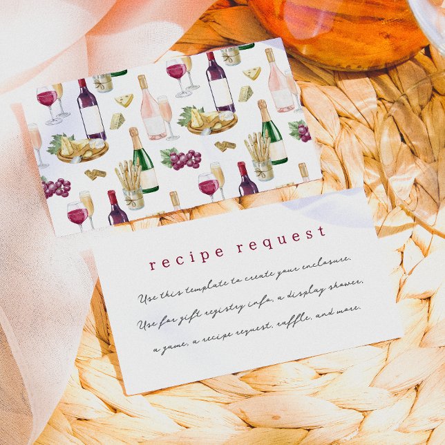 Vino Before Vows Wine Bridal Shower Enclosure Card (Card Front & Back Mock-up)