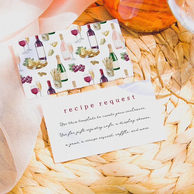 Vino Before Vows Wine Bridal Shower Enclosure Card (Card Front & Back Mock-up)