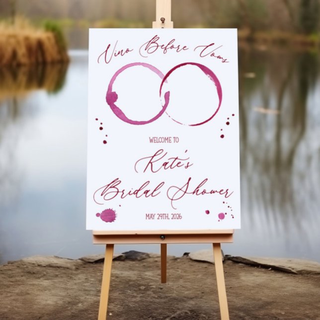 Vino Before Vows, Wine, Bridal Shower Welcome Foam Board (Creator Uploaded)