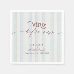 Vino before Vows Wine Country Bachelorette Party Napkins