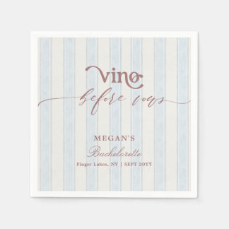 Vino before Vows Wine Country Bachelorette Party Napkins