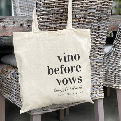 Vino Before Vows Wine Country Bachelorette Party Tote Bag