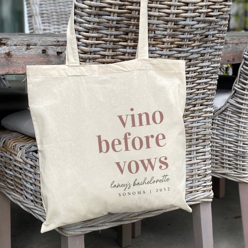 Vino Before Vows Wine Country Bachelorette Party Tote Bag