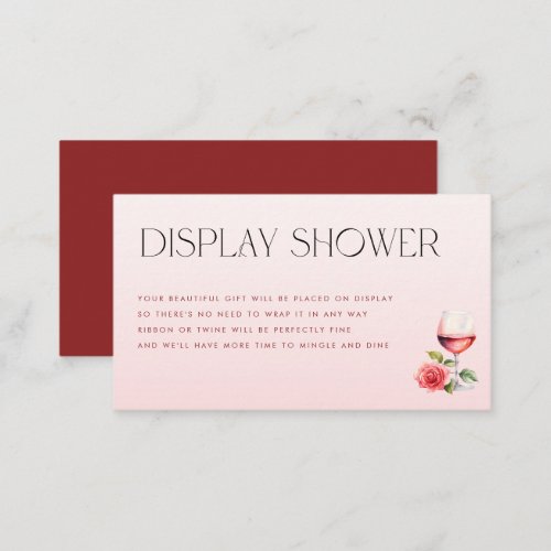 Vino Before Vows Wine Display Shower Bridal Shower Enclosure Card