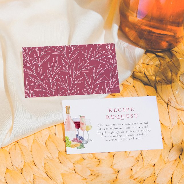 Vino Before Vows Wine Tasting Bridal Shower Enclosure Card (Creator Uploaded)