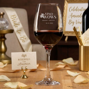 Vino before vows WIne Tasting bridal shower Glass