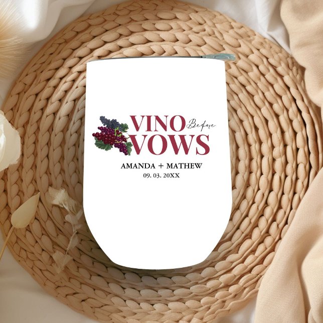 Vino before vows WIne Tasting bridal shower Thermal Wine Tumbler (Creator Uploaded)