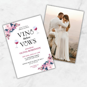 Vino Before Vows Wine Theme Photo Bridal Shower Invitation