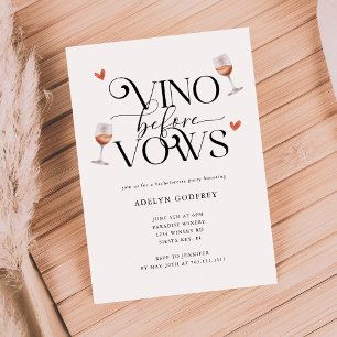 Vino Before Vows Winery Bachelorette Party Invitation