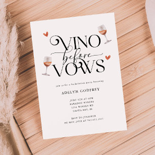 Vino Before Vows Winery Bachelorette Party Invitation
