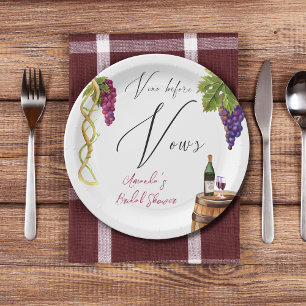 Vino Before Vows Winery Bridal Shower Decor Paper Plates