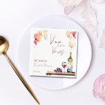 Vino before vows winery bridal shower printed napkins<br><div class="desc">Vino before vows winery bridal shower personalized tableware monogram printed napkins template,  watercolor wine bottle and glass of wine,  winery vineyard themed bridal shower table decor personalized napkins</div>