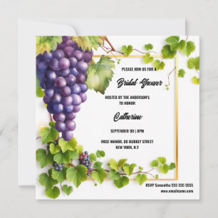 Vino bridal shower vineyard grapes winery wine holiday card