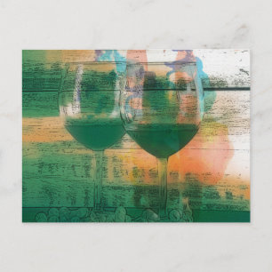 Vino in Green Postcard