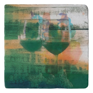 Vino in Green Trivet