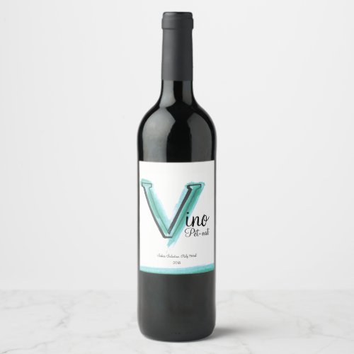 Vino Italian pt_nat wine V letter art label
