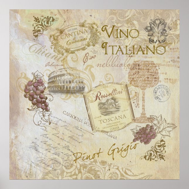Vino Italiano Poster (Front)